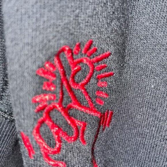 KEITH HARING full matching XL black sweatsuit with giant radiant baby on back!!! - Picture 4 of 9